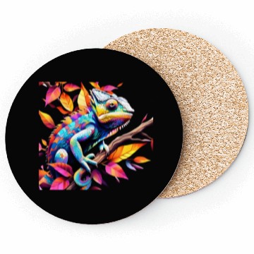 Discover "Kaleidoscopic Chameleon Serenity" Coasters