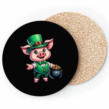 Discover Cute St. Patrick's Piglet Coasters