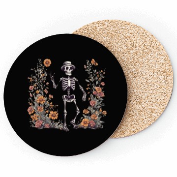 Discover Skeleton in a hat and flowers Coasters