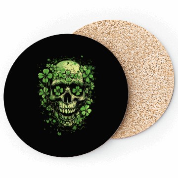Discover Shamrock Skull Clover Saint Patrick's Day Coasters