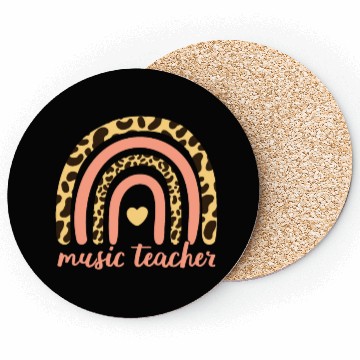 Discover Music Teacher II - Leopard Rainbow Coasters
