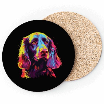 Discover Watercolor Colorful Field Spaniel Coasters