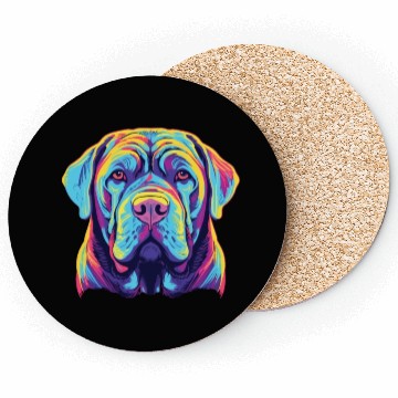Discover Watercolor Colorful Neapolitan Mastiff Coasters