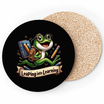 Discover Leaping Into Learning Frog 100 Days of School Coasters