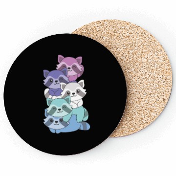 Discover Spectrasexual Flag Pride Lgbtq Cute Raccoon Coasters