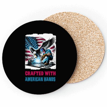 Discover Crafted With American Hands USA Flag Eagle Welder Coasters