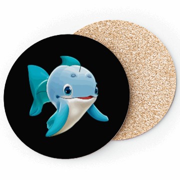 Discover cute Dolphin cartoon Coasters