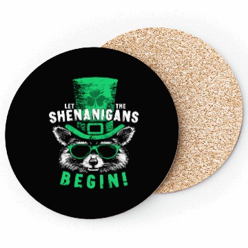 Discover Let The Shenanigans Begin! Saint Patrick Raccoon Coasters