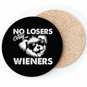 Discover No Losers Only Wieners Dog Coasters