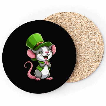 Discover St. Patrick's Cute Rat Coasters