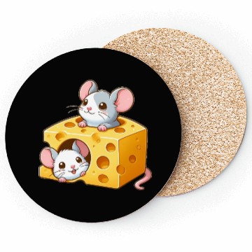 Discover Cheese Dwelling Mice Coasters