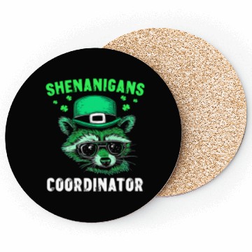 Discover Shenanigans Coordinator Cute Raccoon Funny Coasters