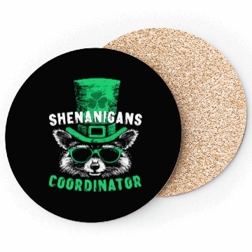 Discover Shenanigans Coordinator Cute Raccoon Funny Coasters