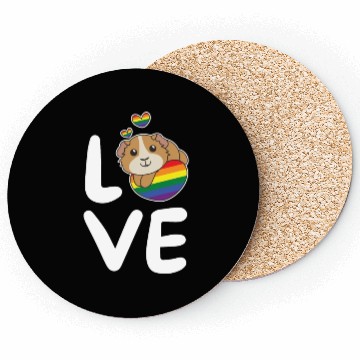 Discover Rainbow Flag Pride Lgbtq Cute Guinea Pig Love Coasters