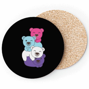 Discover Multisexual Flag Pride Lgbtq Cute Bears Pile Coasters