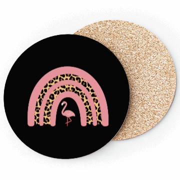 Discover Pink Leopard Rainbow with Flamingo Coasters