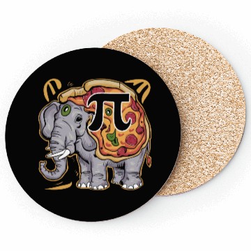 Discover Jumbo Elephant Pizza Pi Day Food Coasters