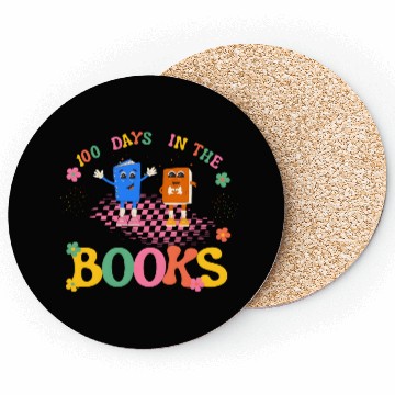 Discover 100 Days in the Books Reading Teacher Coasters