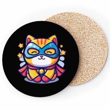 Discover Superhero Kawaii Cat Coasters