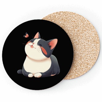Discover Kawaii Cat and Butterfly Coasters