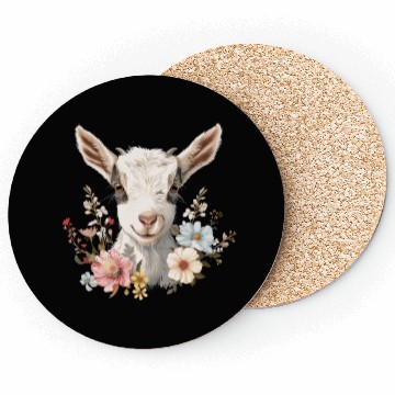 Discover Goat Flowers Farmer Gift Coasters
