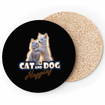 Discover Cat And Dog Hugging Coasters