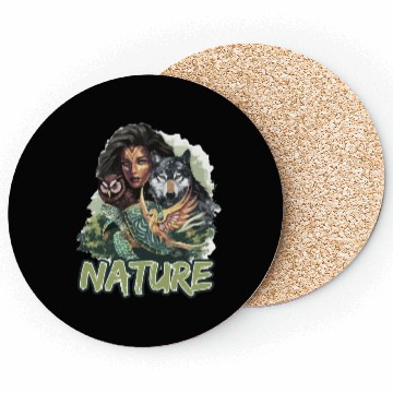 Discover Nature-Inspired Wolf Owl Turtle Phoenix Woman Coasters