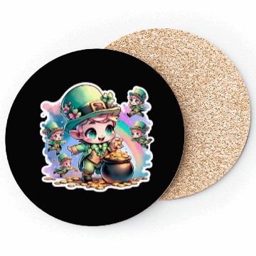 Discover Saint Patrick's Day Chibi Leprechauns Coasters