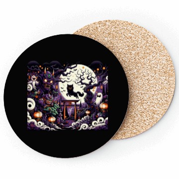 Discover Japanese Folklore Halloween Coasters