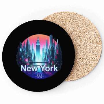 Discover NYC neon light Coasters