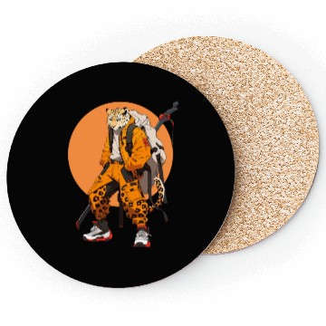 Discover Ninja Samurai Katana Sword Cheetah Manga Coasters