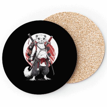 Discover Ninja Samurai Anime Ferret Manga Warrior Coasters