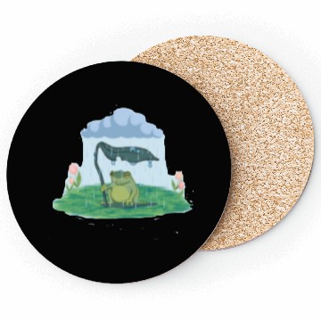 Discover Frog on a rainy day Coasters