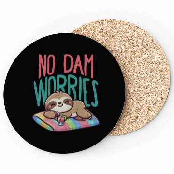 Discover No Dam Worries Sloth on The Beach Relax Coasters