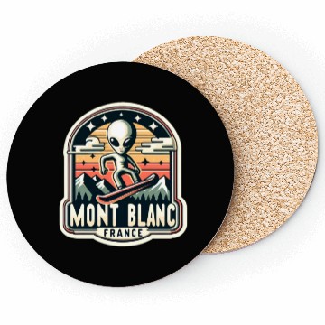 Discover Mont blanc chamonix french alps Alien on snowboard Coasters