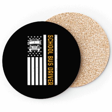 Discover School Bus Driver American Flag School Bus Driver Coasters