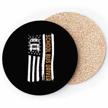 Discover School Bus Driver American Flag School Bus Driver Coasters