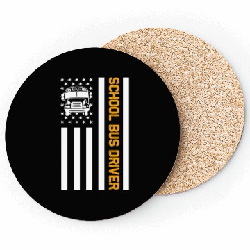 Discover School Bus Driver American Flag School Bus Driver Coasters