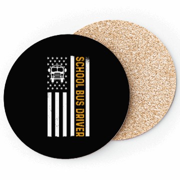 Discover School Bus Driver American Flag School Bus Driver Coasters