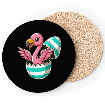 Discover Flamingo Hatching from Easter Egg Easter Surprise Coasters