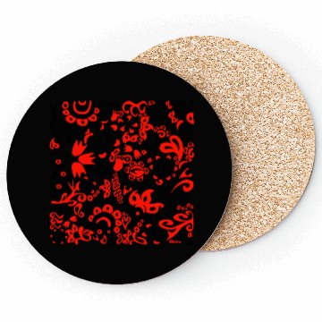Discover Folklore pattern with Ukrainian traditional colors Coasters