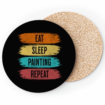 Discover Eat Sleep Painting Repeat Coasters