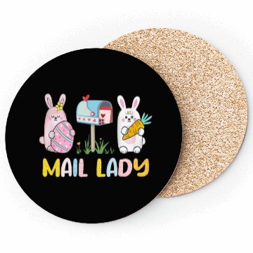 Discover Mail Lady Easter Postal Worker Mail Carrier Coasters