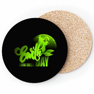 Discover Earth day black bg Coasters