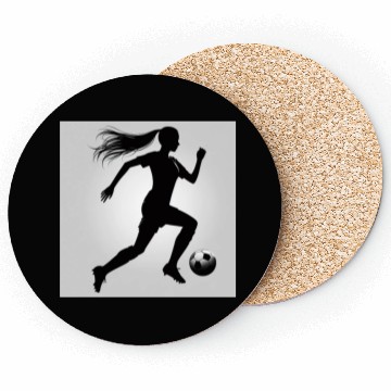 Discover Soccer player running with ball Coasters