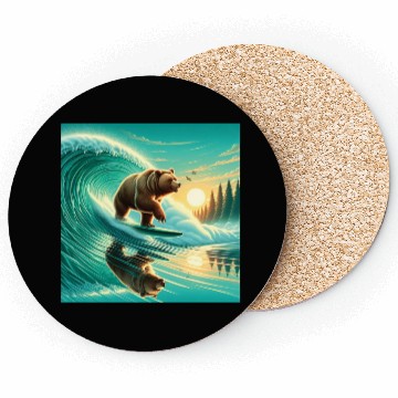 Discover Grizzly bear windsurfing Coasters