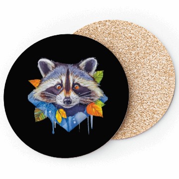 Discover Autumn Raccoon: A Watercolor Wilderness Coasters