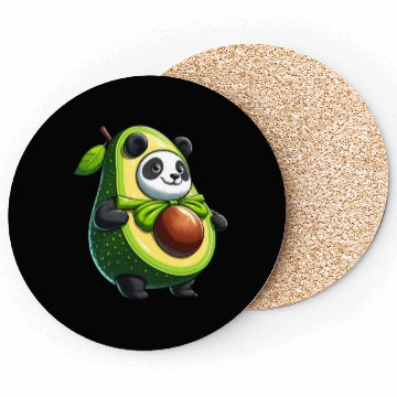 Discover Avocado Panda: Peaceful Green Guardian Coasters