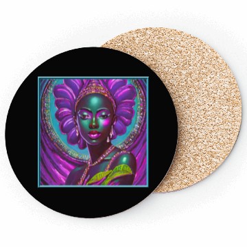 Discover African Goddess Violet Nurturing Me - 1 Coasters
