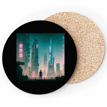 Discover Cyberpunk Cityscape Coasters